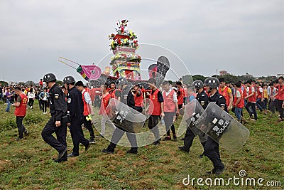 GAOZHOU, CHINA â€“ CIRCA MARCH 2019: Nian Li a unique traditional festival holds in the west of Guangdong Province, China. Editorial Stock Photo